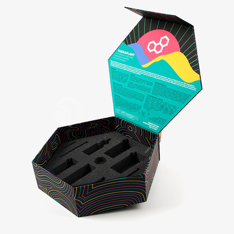 Caja en forma de hexágono impresa personalizada
