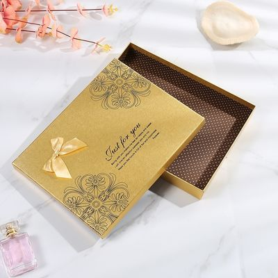 Cajas de regalo de chocolate de papel de arte dorado personalizadas al por mayor