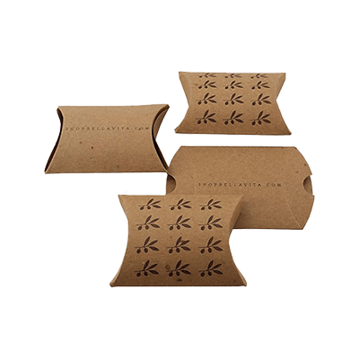 Cajas de almohada de papel Kraft personalizadas