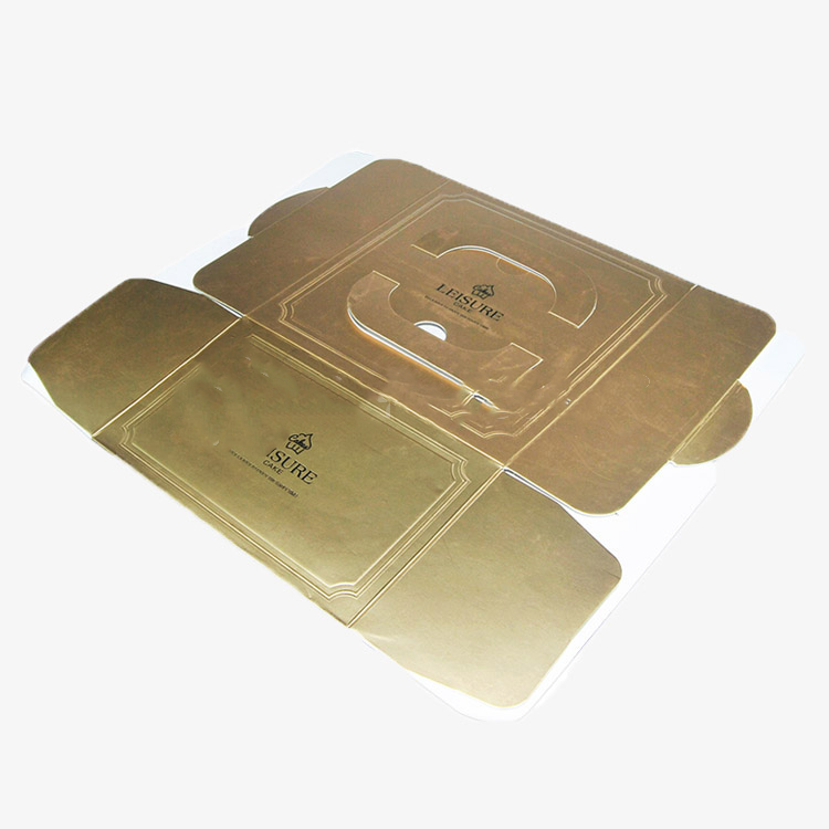 Caja de pastel de oro metálico