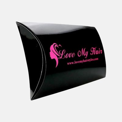 Caja de almohada de pelo negro brillante personalizada