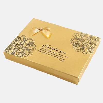 Cajas de regalo de chocolate de papel de arte dorado personalizadas al por mayor